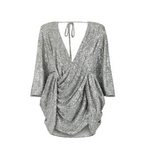 Ella Lisque “Center Of Attention” Silver Dress